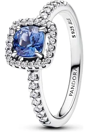 PANDORA Bague pour femme en argent carré scintillant 193555C01, 52/16,6, Argent sterling, Cristal