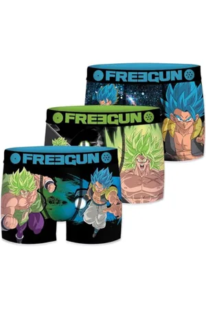 Freegun Boxer Enfant Dragon Ball Super Broly, Caleçon Garçon Doux & Confortable (Lot de 3) Taille 14/16 Ans