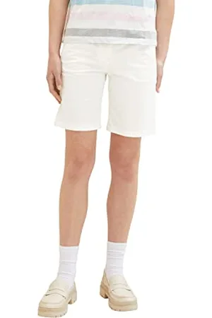 TOM TAILOR 1036867 Bermuda Shorts, 10315-Whisper White, 48 Femme
