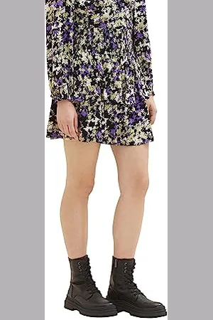 TOM TAILOR 1038308 Mini Jupe, 32418-Lilac Green Flower Print, L Femme