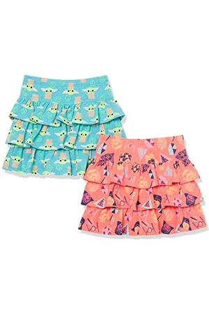 Amazon Disney | Marvel | Star Wars | Frozen | Princess Jupes patineuses froncées en Maille Fille, Lot de 2, , 9 Ans