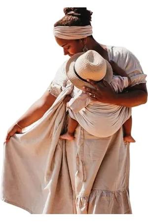 Hoppediz Ring-Sling, Porte-bébé pour les Nouveau-nés et Bébés, Écharpe de portage avec deux anneaux en aluminium, 0-36 mois, 3-20 kg