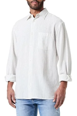 JACK & JONES Jorblicher Linen T-Shirt à Carreaux Ls Chemise à Manches Longues, , S Homme
