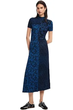Desigual Robe en Tricot à Manches Courtes pour Femme, , XL