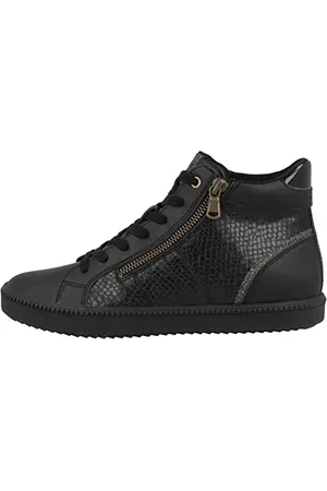 Geox Femme D Blomiee B Sneakers, Black, 35 EU