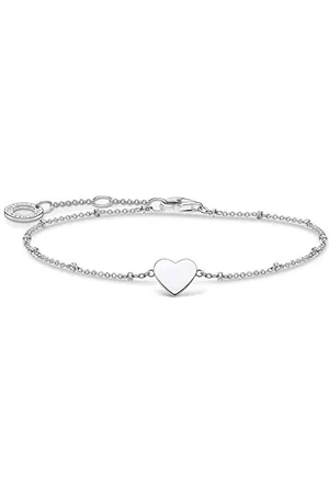 Thomas Sabo A1991 Bracelet cœur avec boules en argent sterling 925, 16,00-19,00 cm, Argent sterling, Non applicable