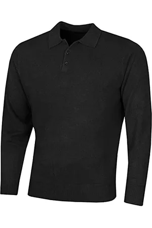 Island Green Green Island Hommes Polo Manches Longues Pull en Maille - - M