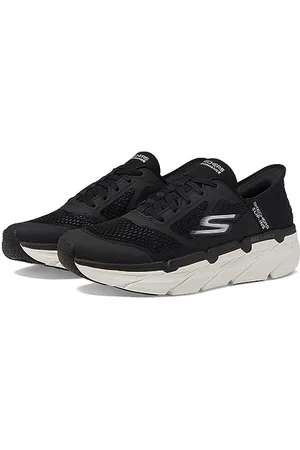 Skechers Homme Max Cushioning Slip-ins – Athletic Workout Running Walking Schuhe mit Memory Foam Basket, Noir/Blanc, 44 EU Large
