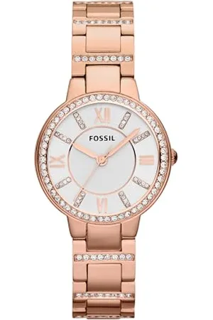 Fossil Montre pour femmes Virginia, mouvement à quartz, boîtier en acier inoxydable or rose de 30 mm avec bracelet en acier inoxydable, ES3284