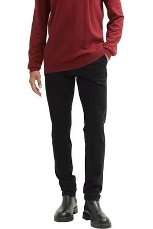 TOM TAILOR 1043719 Pantalon Chino Travis Slim, 29999-Noir, 32W x 36L Homme