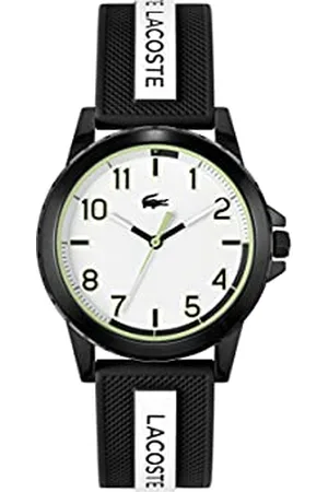 Lacoste Montre Analogique à Quartz pour la Jeunesse Collection RIDER avec Bracelet en Silicone Noir - 2020141