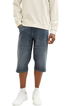 TOM TAILOR 1036295 Bermuda en Jean, 10163-Dark Stone Blue Grey Denim, 29 Homme