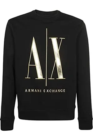 Armani Exchange Logo Iconique, Maxi sur Le Devant, col Rond Maillot de survêtement, Black, M Homme