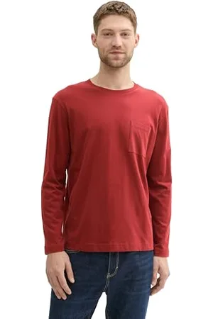 TOM TAILOR 1043414 T-Shirt à Manches Longues, 13721-Bordeaux foncé, L Hommes