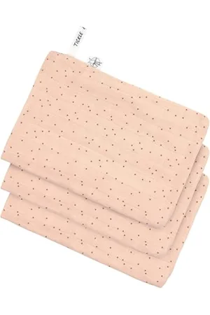 LÄSSIG LÄSSIG Bébé Mousseline Gant de toilette Set 3 pcs/Muslin Wash Glove Set 3 pcs Dots peach
