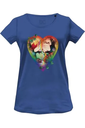 DC Comics Originals « Pride Poison and Harley Quinn Love Rainbow » WODCOMITS005 T-Shirt Femme, , Taille L