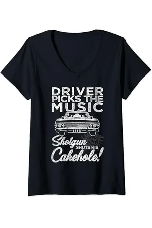 Supernatural Driver Picks Music T-Shirt avec Col en V