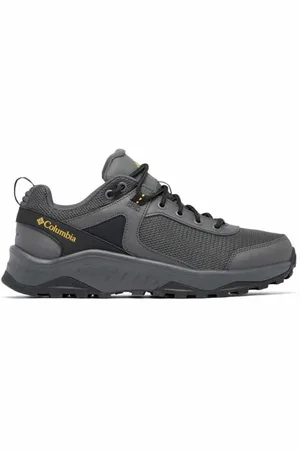 Columbia Trailstorm Ascend Waterproof, Chaussures de Trekking et de randonnée imperméables à Taille Basse, Dark Grey/Golden Yellow