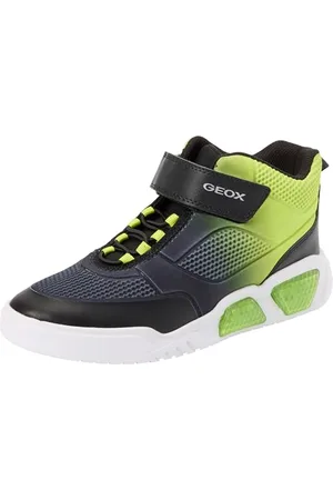 Geox J ILLUMINUS Boy B Basket, Black/Lime, 37 EU