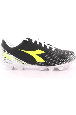Diadora Pichichi 6 MD Jr Chaussure de Football, Noir Jaune Fluo DD Blanc, 38 EU