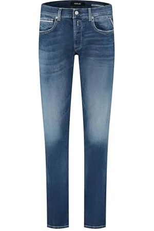 Replay Herren Jeans Grover Straight-Fit Bio, Bleu Moyen 009-4 (Blau), 28W / 32L