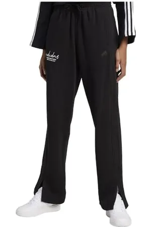 adidas Femme Signature Graphic Embroidery French Terry Straight Leg Pant, Black, XS