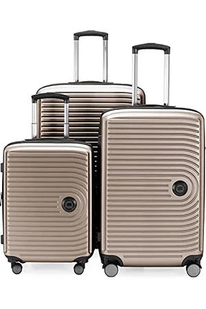 Hauptstadtkoffer Mitte - Lot de 3 Valises - Valise Bagage à Main 55 Cm, Valise Moyenne 68 Cm + Grande Valise de Voyage 77 Cm, Coque Rigide ABS, TSA, Champagne