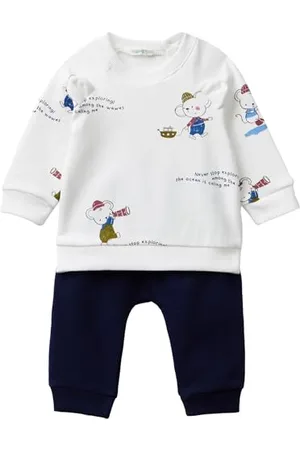Benetton Comp(Maille + Pant) 35jlak00t Pantalon, , 56 cm Mixte bébé