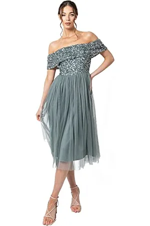 Maya Deluxe Maya Berry Embellished Halter Neck Maxi Dress Robe de Demoiselle d