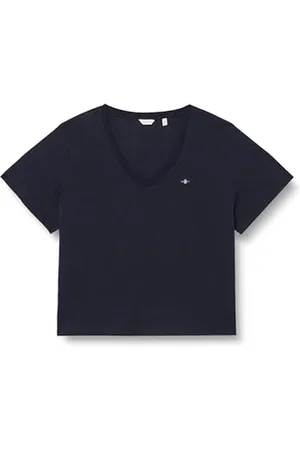 GANT REG Shield SS V-Neck T-Shirt, , XL Femme