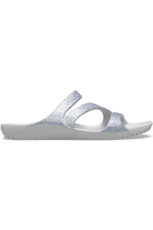 Crocs Femme Kadee II Glitter Sandal W Sandales, Silver, 34/35 EU