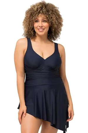 Ulla Popken Robe, drapé, Bonnets Souples, Maillot de Bain intégré pièce, , 60 Femme