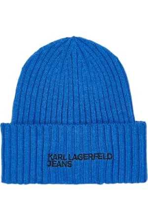 Karl Lagerfeld Jean Karl Lagerfeld pour Homme, Bonnet À Logo Essentiel, Bleu, Taille Unique