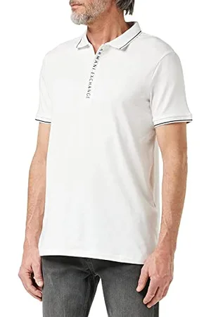 Armani Exchange Hidden Buttons, Stretch Cotton Polo, (White 1100), Small Homme