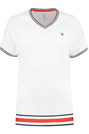K-Swiss T- Shirt de Sport Heritage Tennis, Blanc, XS Femme