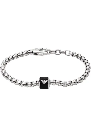 Emporio Armani Bracelet Pour Hommes Essentiel, Longueur : 190mm, Hauteur : 11mm, Largeur : 10mm Bracelet En Acier Inoxydable Argenté, EGS2911040