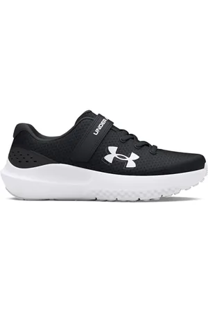 Under Armour UA BPS Surge 4 AC Chaussures de sport pour garçons, baskets légères et confortables, noir/gris anthracite/blanc