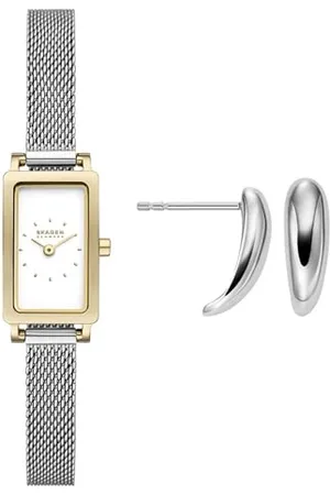 Skagen Montre pour Femme Hagen Micro en Acier Inoxydable Argenté et Boucles d