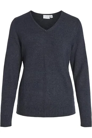 VILA Clothes Viril L/s V-Neck Knit Top-Noos, Pull Femme, , 36 (Taille Fabricant: Small)