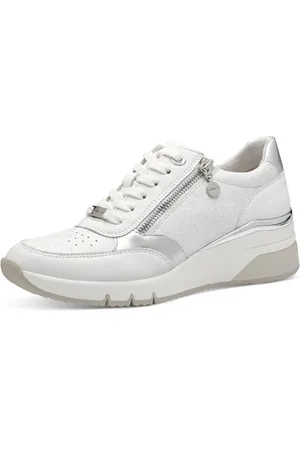 QS by s.Oliver Femme 5-23608-42 Basket, Blanc/Argent, 41 EU