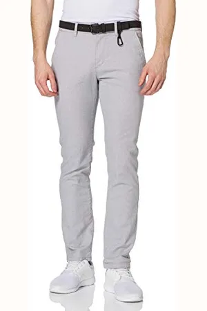 TOM TAILOR Hommes Pantalon chino droit avec ceinture 1020451, , 29W / 36L