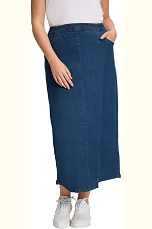 Ulla Popken Jupe Longue en Denim, , 44-46 Femme