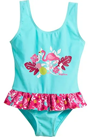 Playshoes UV-Schutz Badeanzug Flamingo Maillot une pièce, Turquoise (Türkis 15), 122 (Taille fabricant: 122/128) Fille