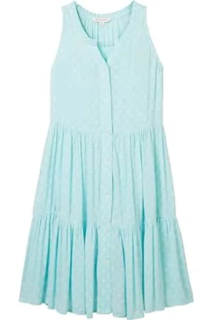 TOM TAILOR 1041663 Robe, 35760-Aqua Mini Geo Print, 164 cm Fille