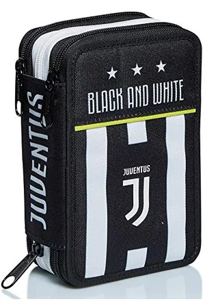 7 for all Mankind Juventus 3-Compartment Case, Best Match, Black and White, with Pens, Pencils, Colors and More