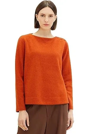 TOM TAILOR 1034620 Maillot de survêtement, 32403-Or Flamme Orange mélangé, XL Femme