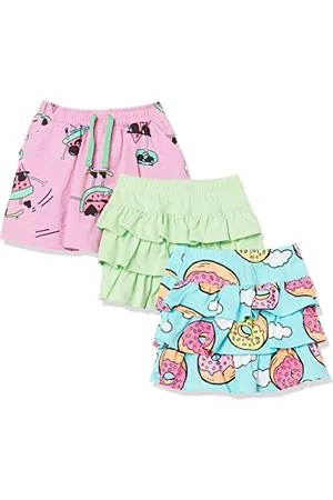 Amazon Jupe-Short à Volants en Maille (Anciennement Spotted Zebra) Fille, Lot de 3, , 5 Ans