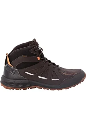 Jack Wolfskin Homme WOODLAND 2 TEXAPORE MID M Chaussure de Marche, Espresso / Dark Rouge, 41 EU