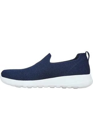 Skechers Homme Go Walk Max-Athletic Air Mesh Chaussures de Marche à Enfiler, Bleu Marine, Blanc, 42.5 EU Large
