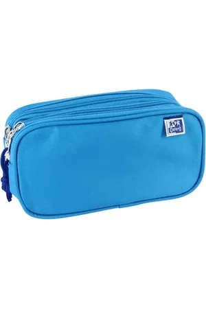 Oxford Trousse Scolaire 3 Compartiments, élastique et 3 Fermetures éclair, Couleur
